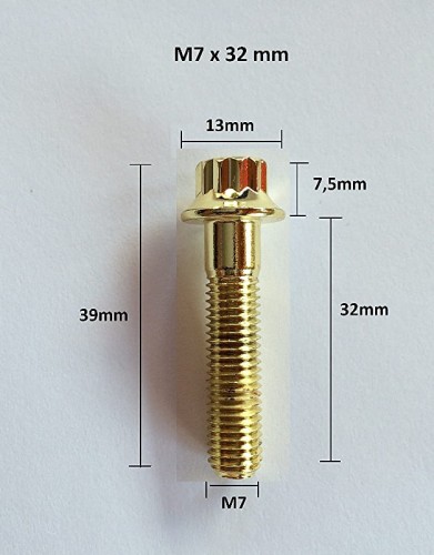SRUBKA M7x32 POZLACANA