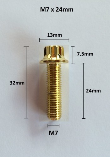 SRUBKA M7x24 POZLACANA